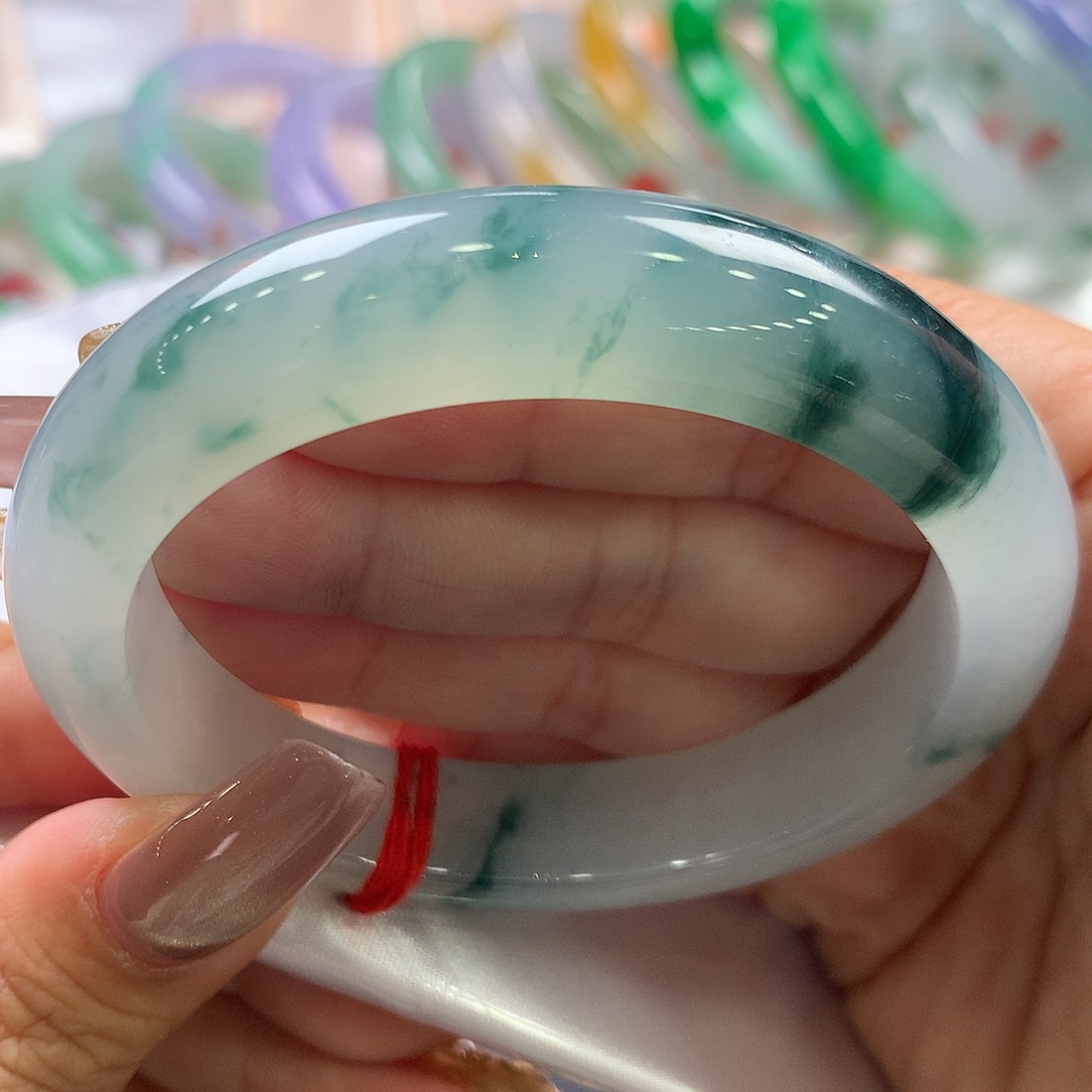 翡翠未镶嵌手镯55正圈