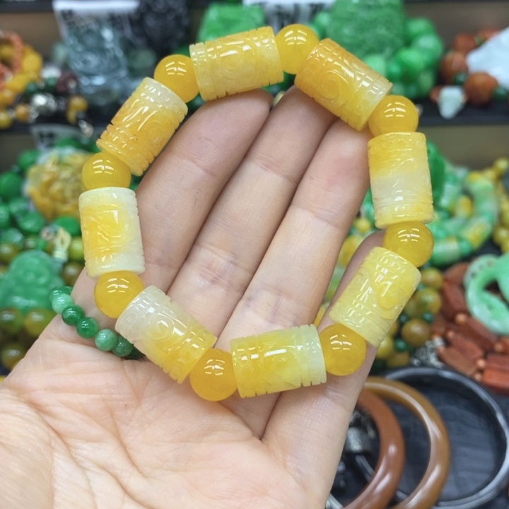 萍***萍翡翠未镶嵌耳饰手链63