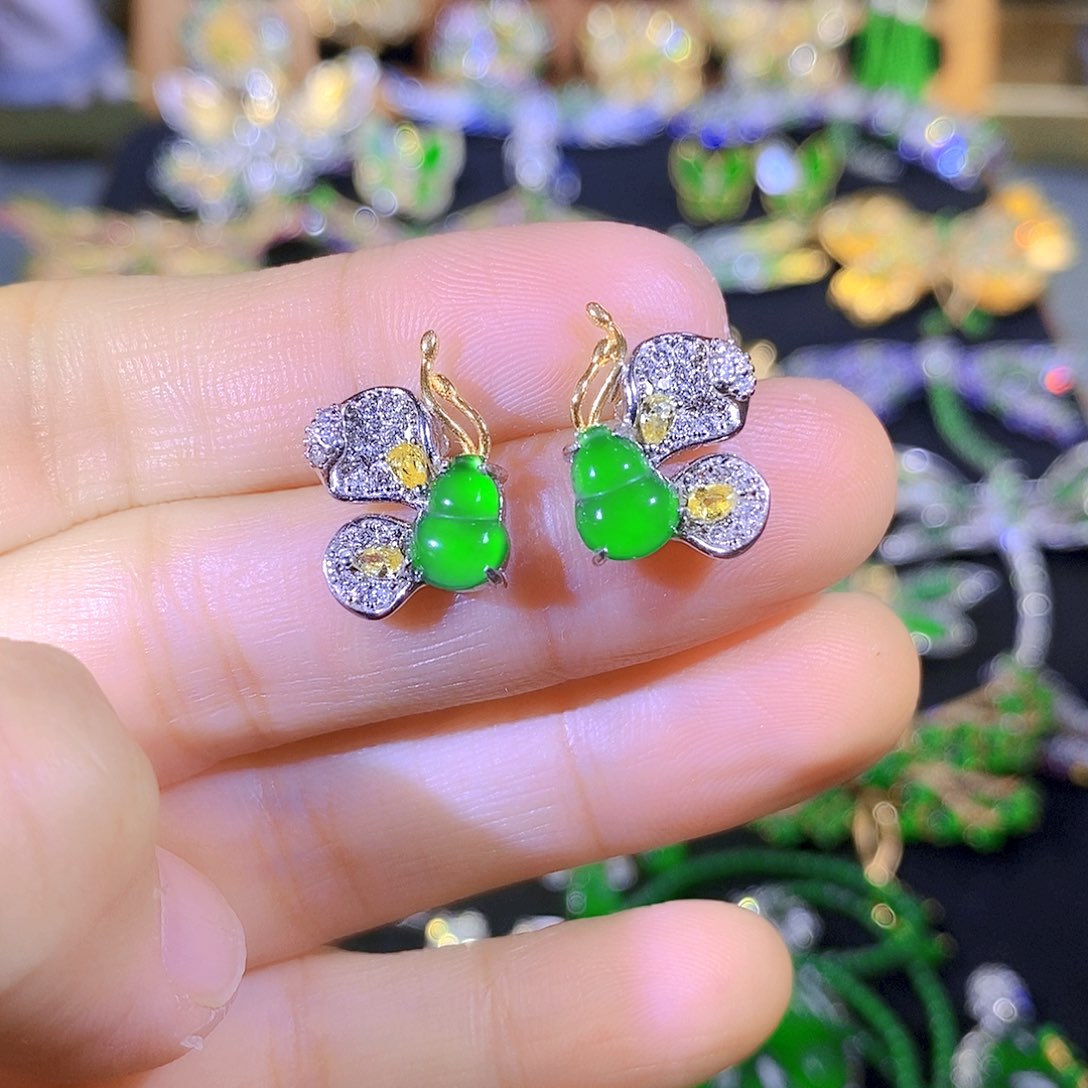 吊坠(不含链)银S925镶嵌翡翠