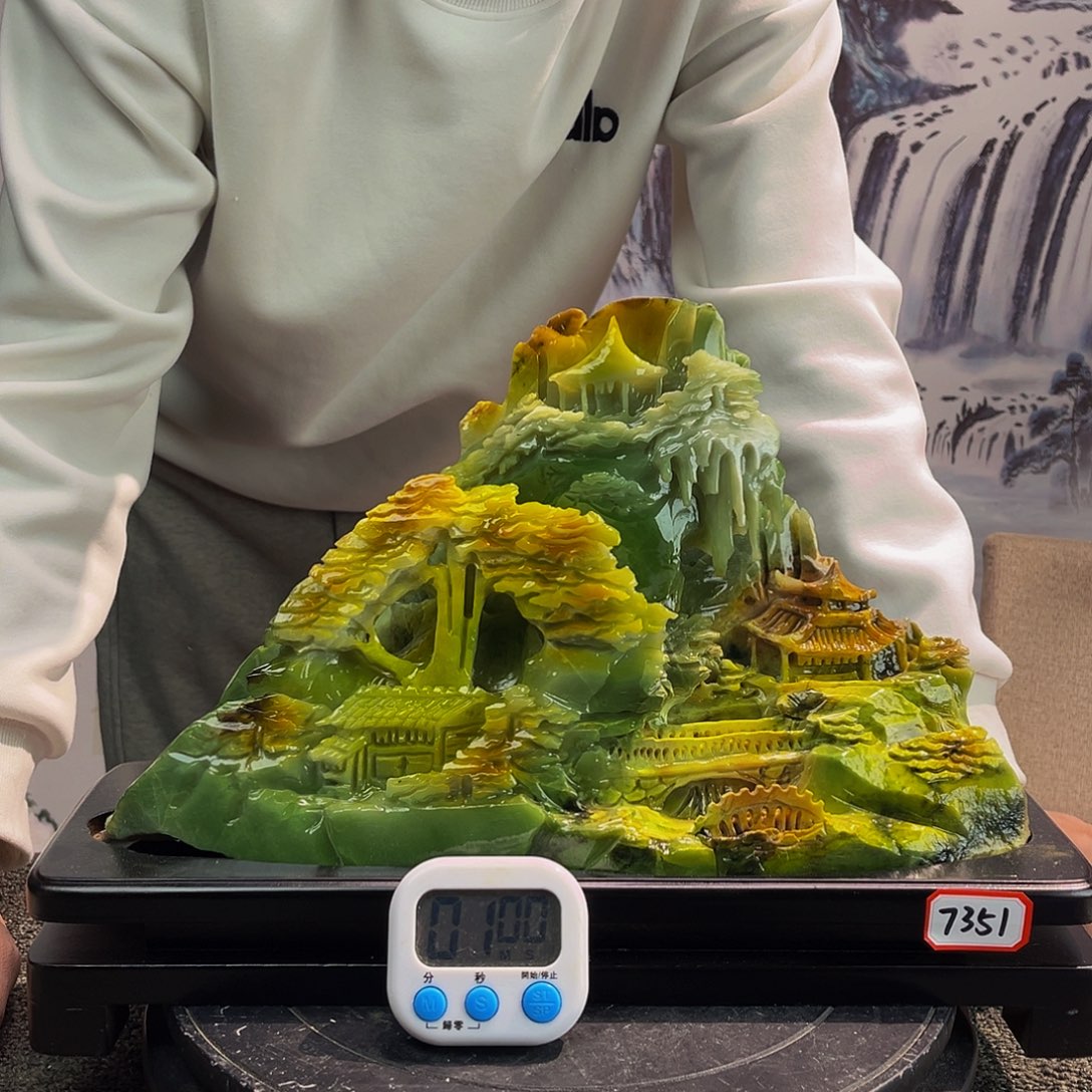 非***常玉玉摆件多色带底座