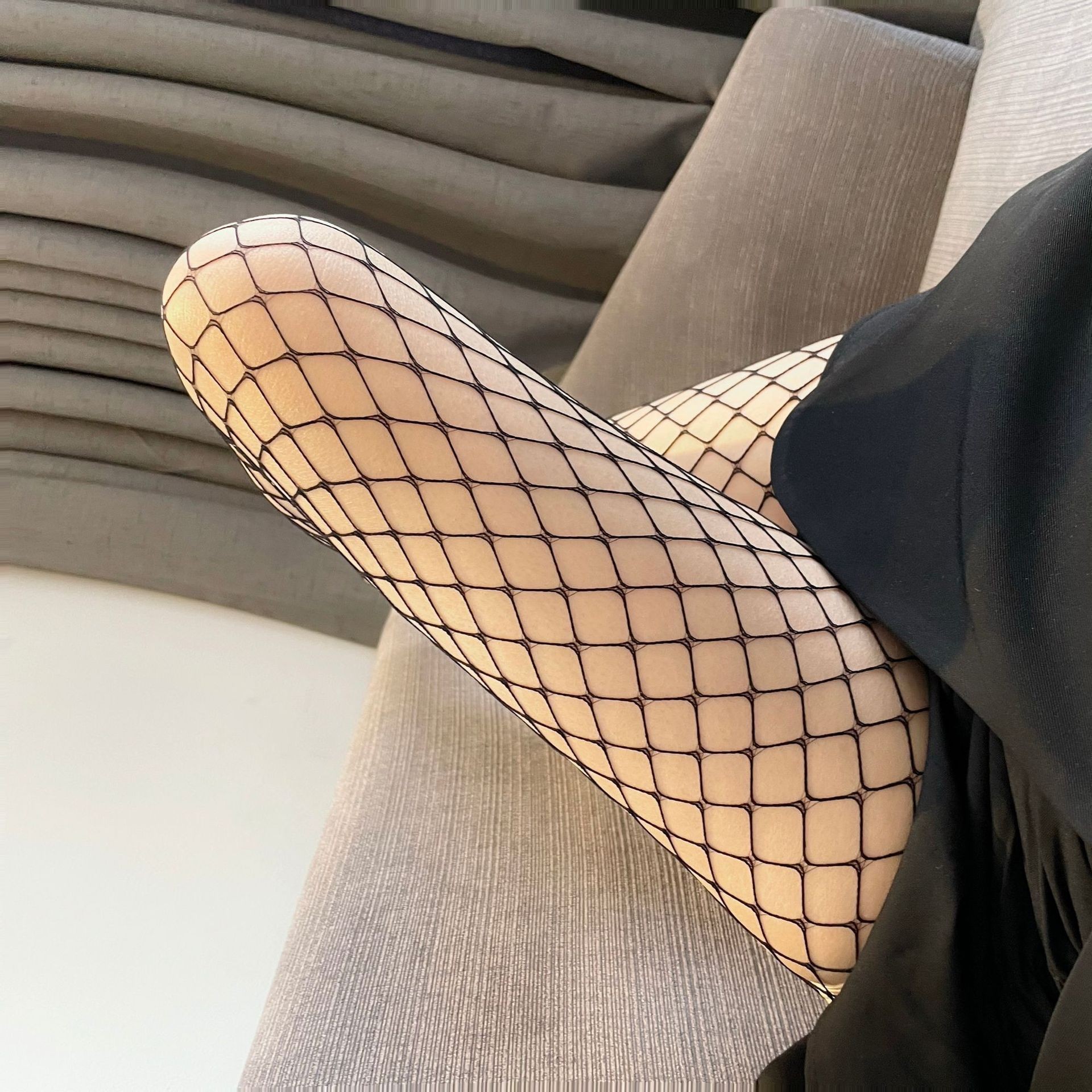 渔网袜丝袜女性感黑丝女薄款紧身丝袜 夏季网眼袜子女