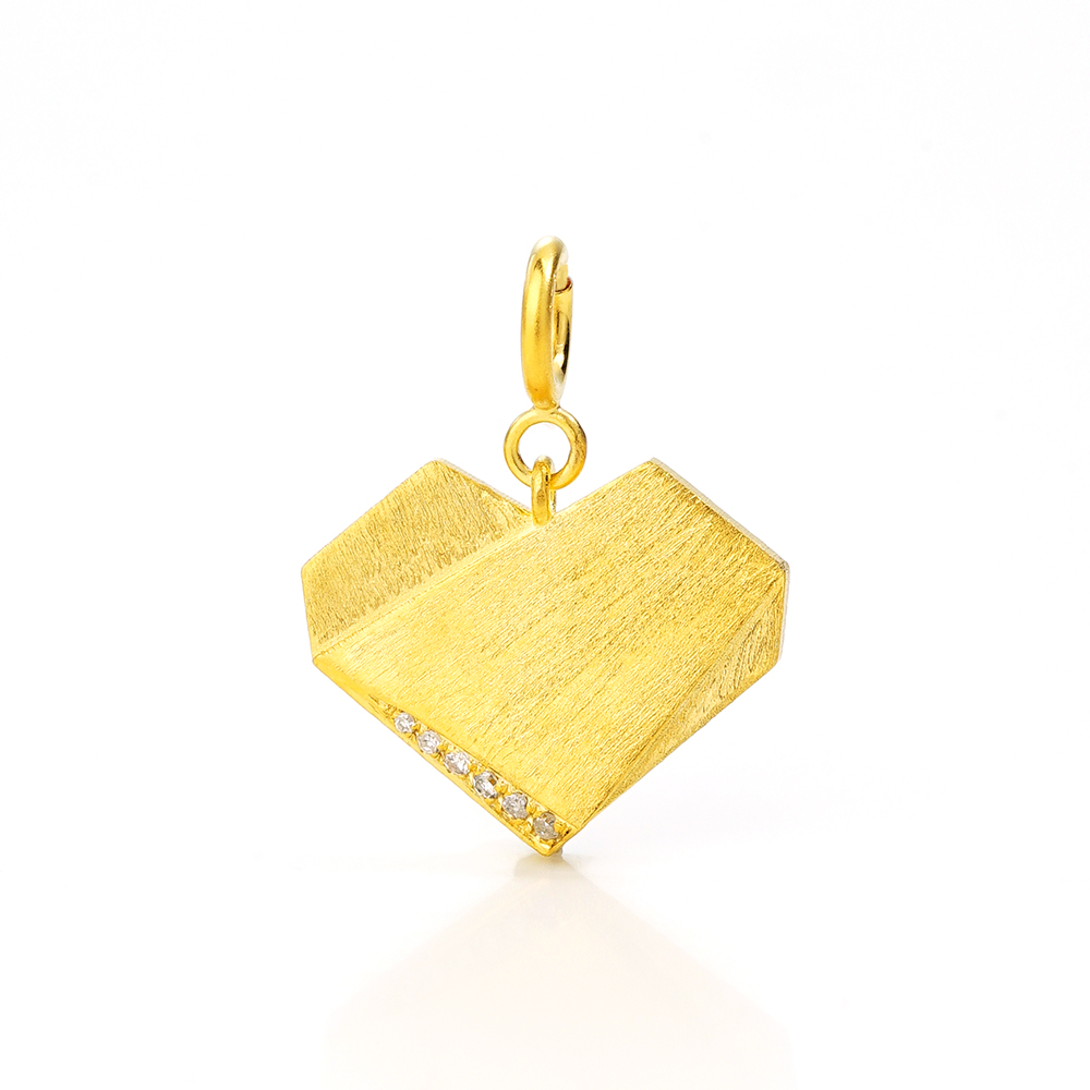 K金 【心跳小调】9K金钻石爱心万能百搭扣46933