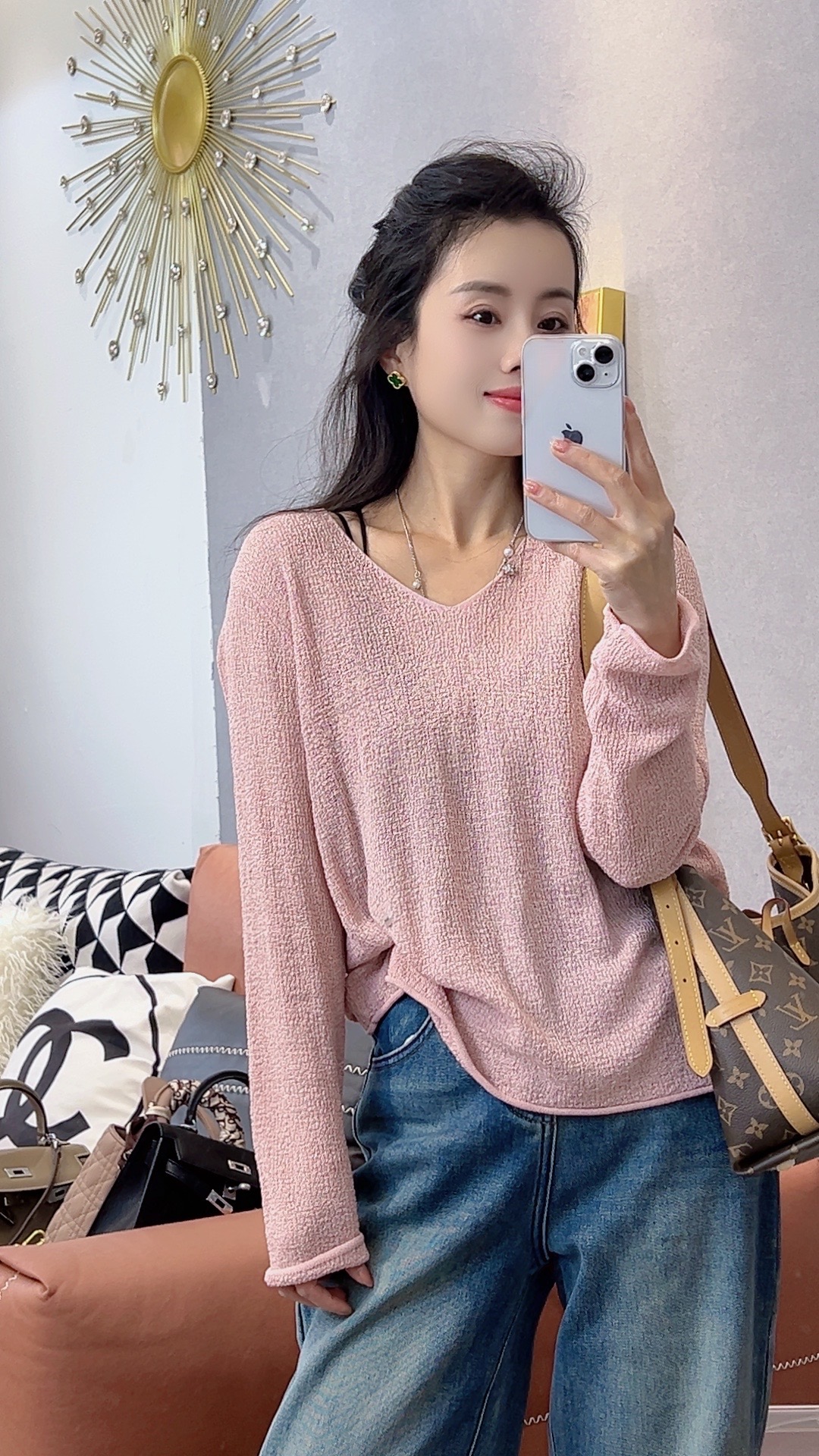 法式气质休闲通勤长袖宽松牛仔衬衫女春夏季