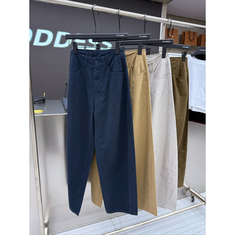 【娇娇私服定制】新款休闲简约高腰弯刀牛仔裤80901#