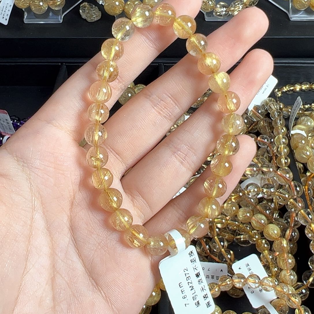 水晶手链未镶嵌天然金发晶