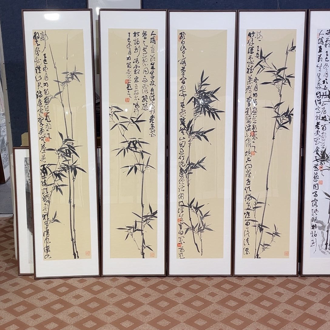 国画手绘画作品带框