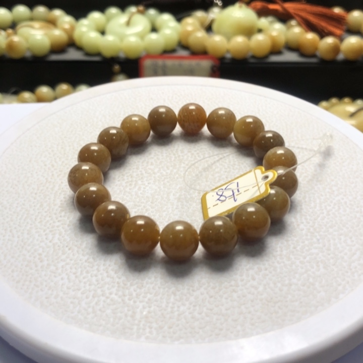 和田玉手串未镶嵌卡10