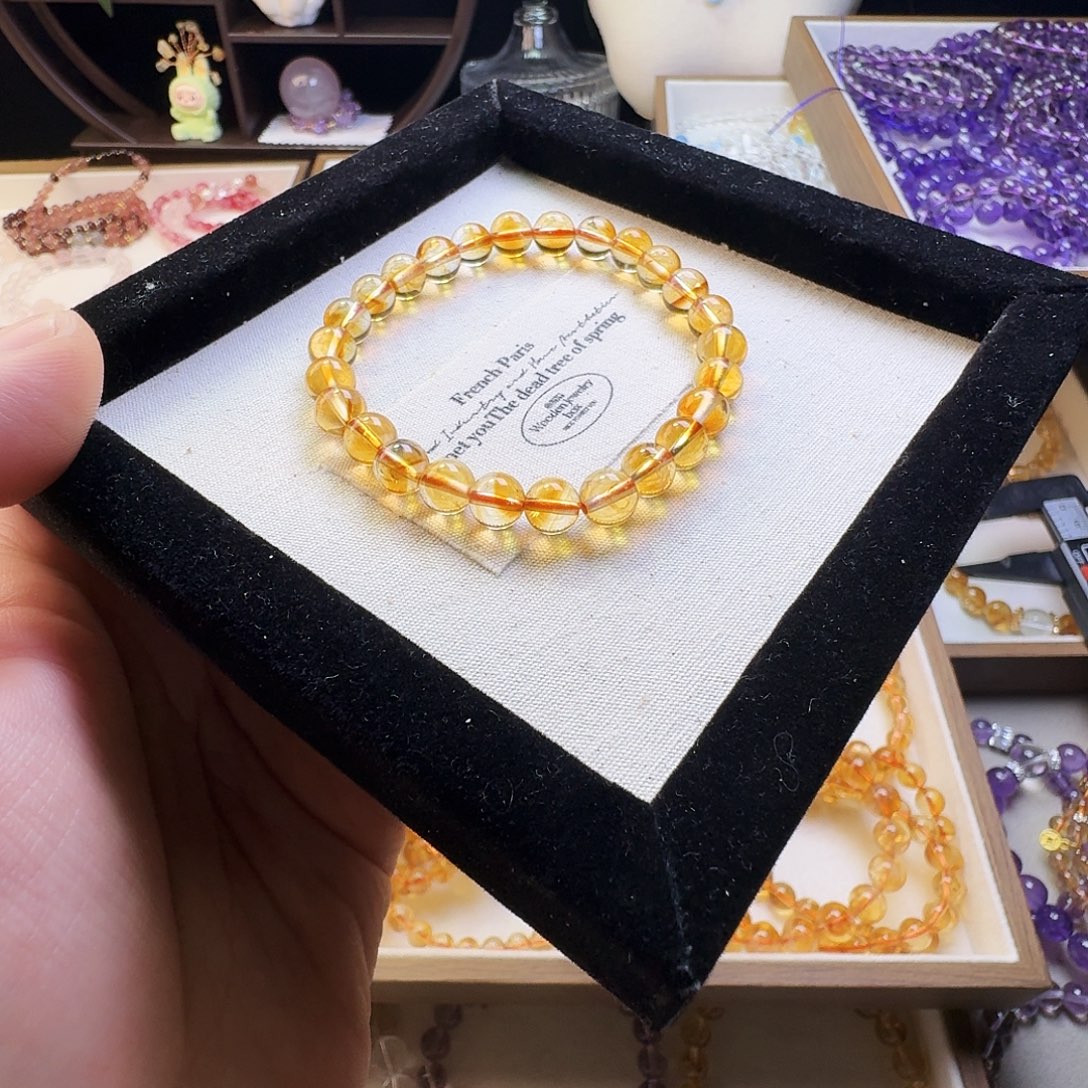 水晶手链未镶嵌黄水晶7mm