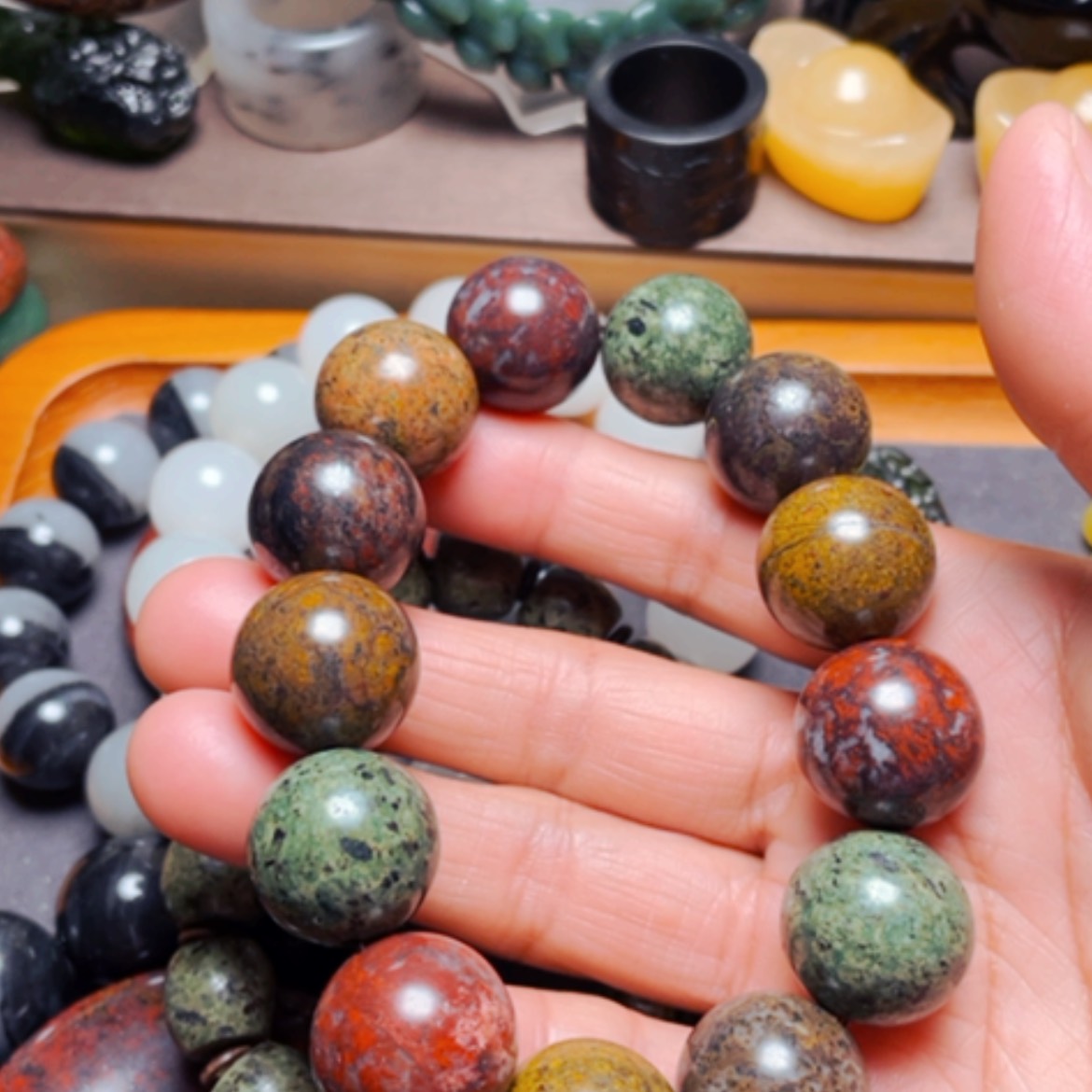 【闪购商品】新疆天宝石细胞舍利硅化铁工艺品碧玺（处理）如**闻