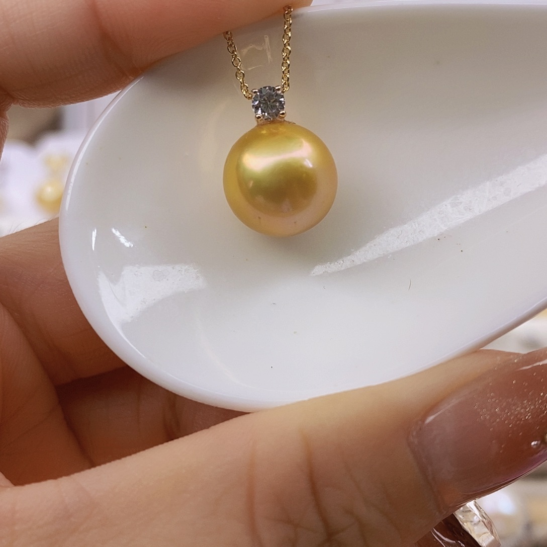 淡水珍珠银S925镶嵌吊坠(赠链)