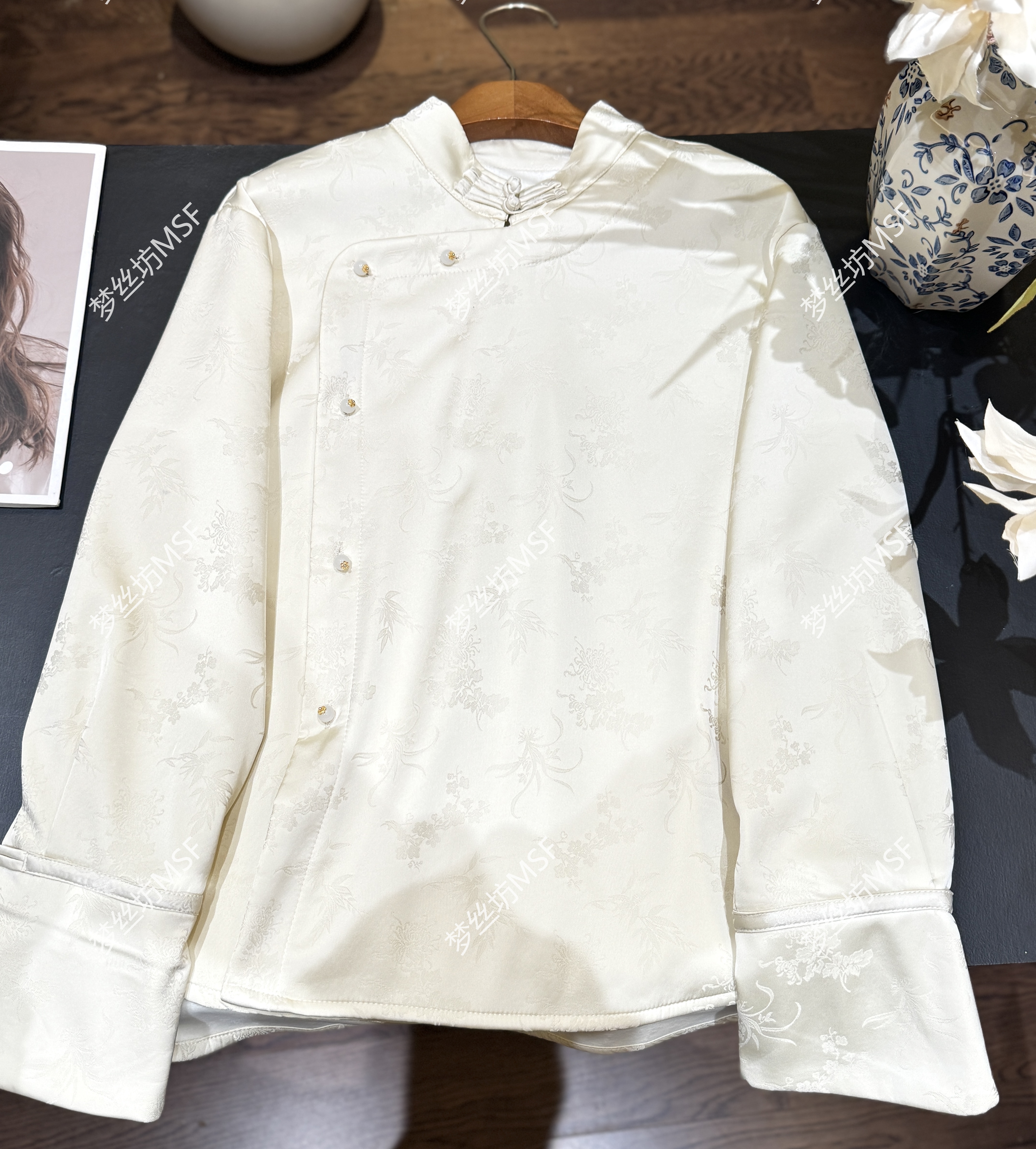 2025新款重工提花显瘦加绒加厚气质衬衫Y高端时尚国风上衣新中式