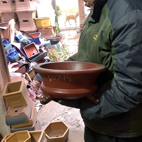 紫砂花盆手工制作