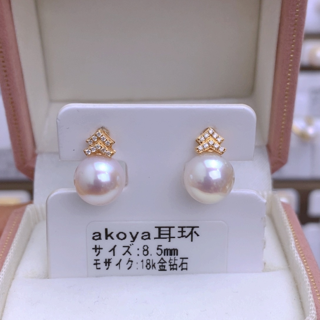 海水珍珠耳饰18K金镶嵌