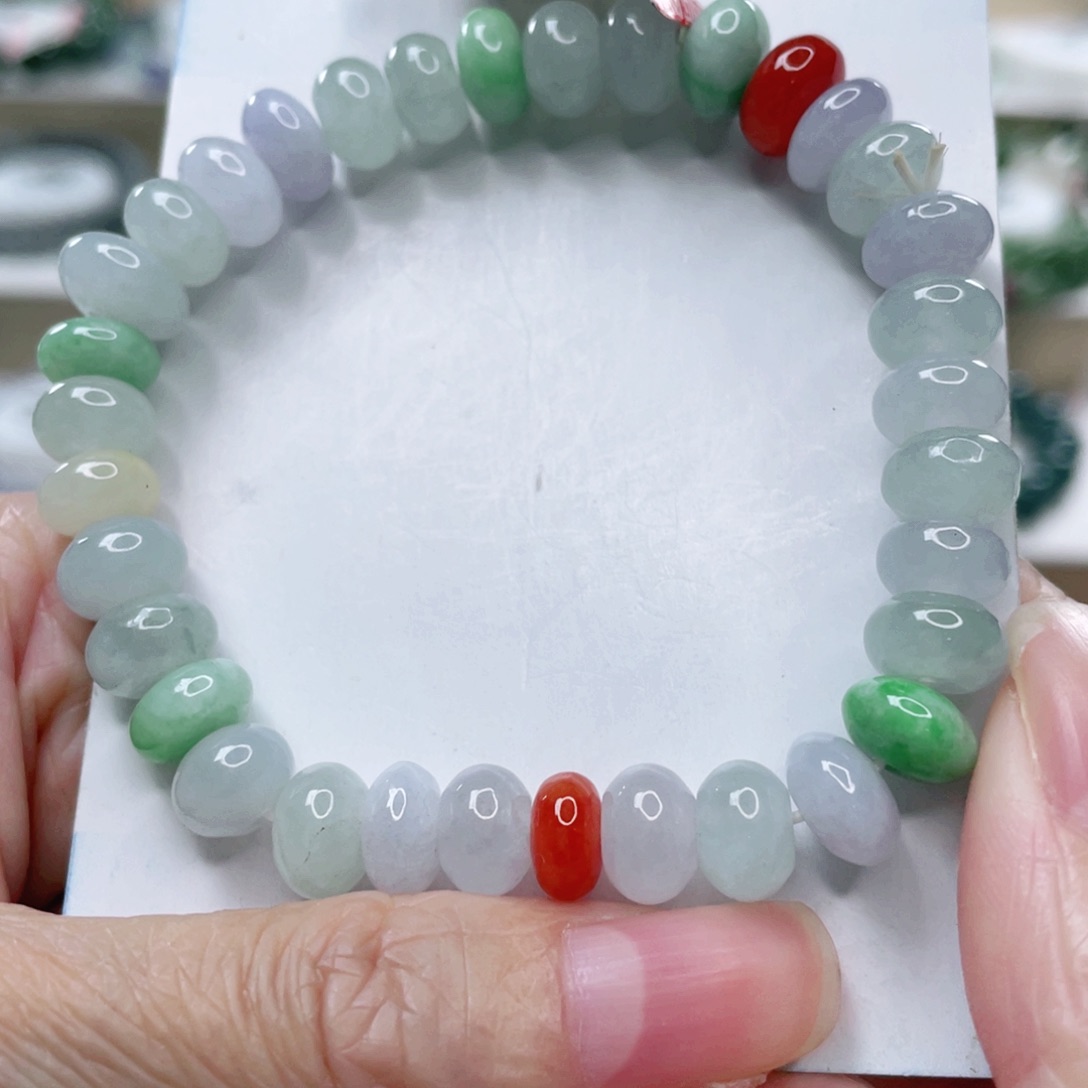 翡翠未镶嵌颈饰天然翡翠手串8.8mm左右