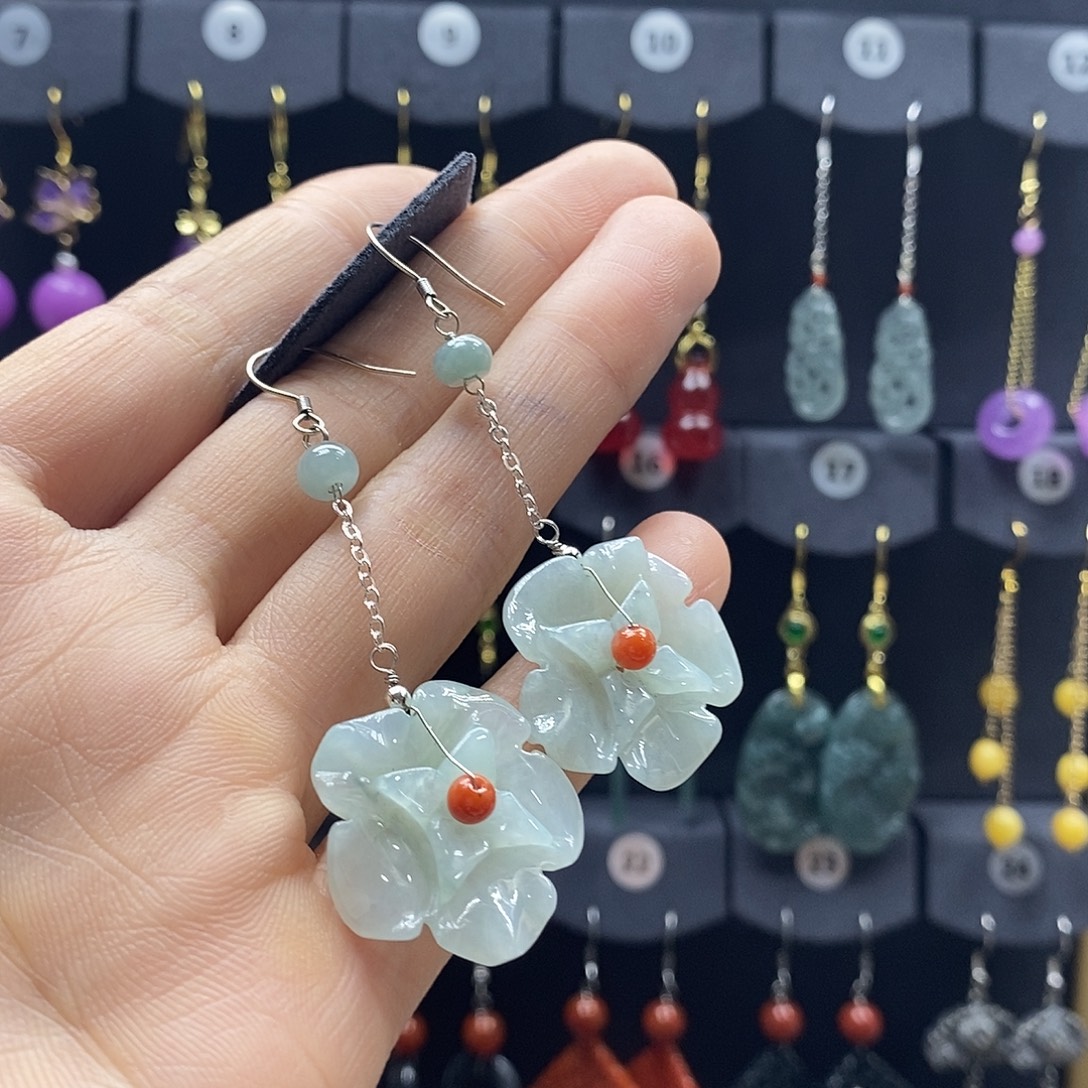 翡翠未镶嵌耳饰翡翠