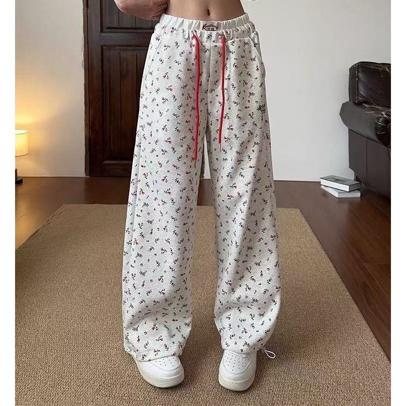 [胖鹅张]休闲拼腰头小碎花卫裤#2265[实物以直播间展示为准]