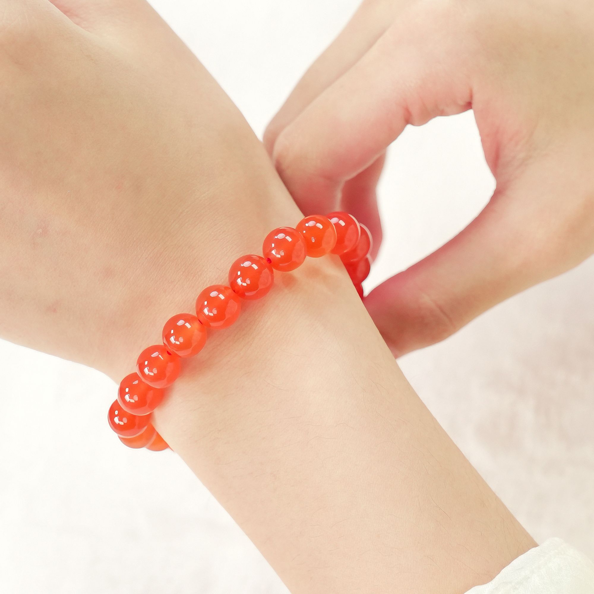 8+原矿保山高冰种南红玛瑙素圈单圈手串（直播间确认品质）