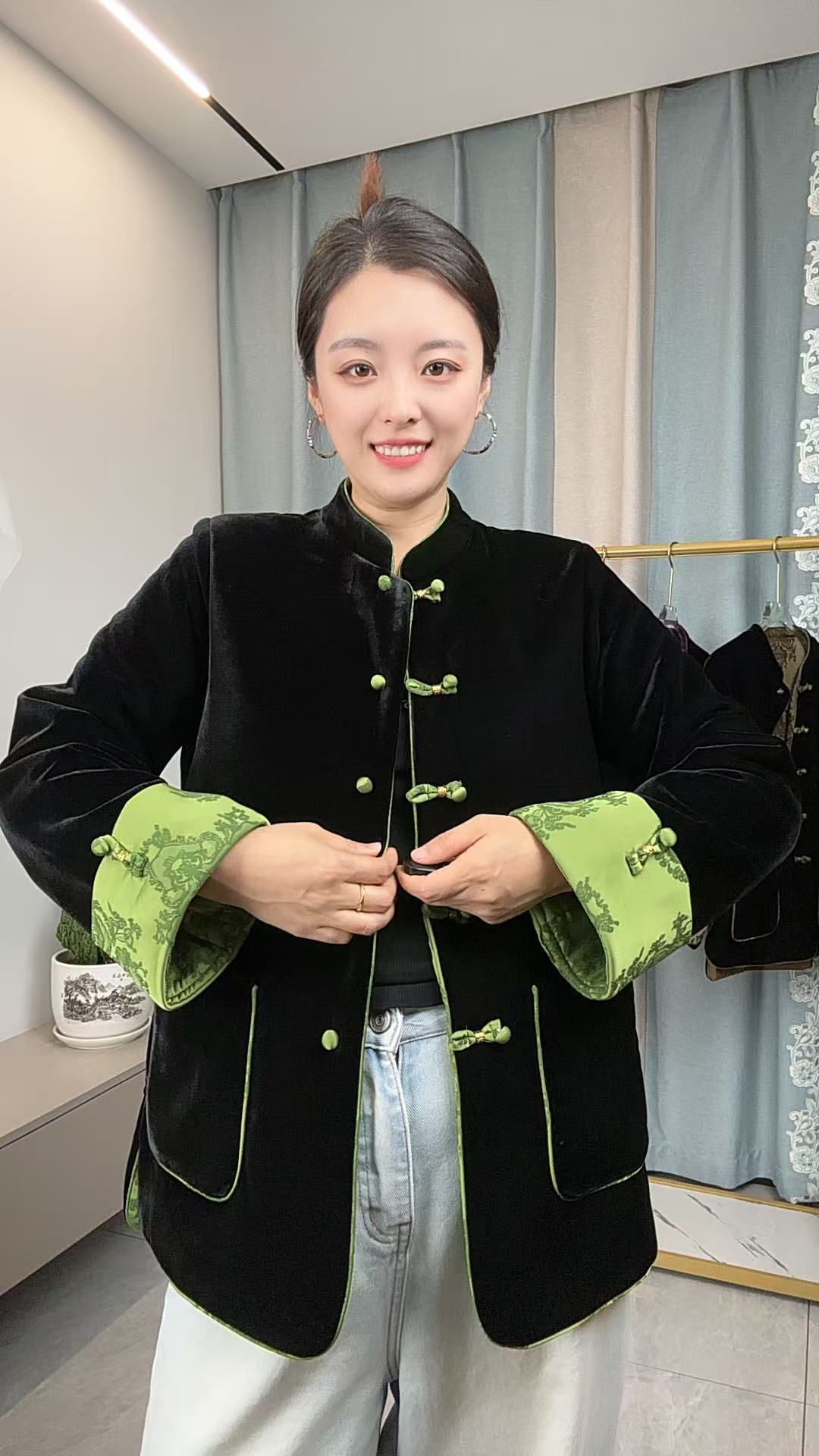 1305 新中式女装棉服国风双面双穿