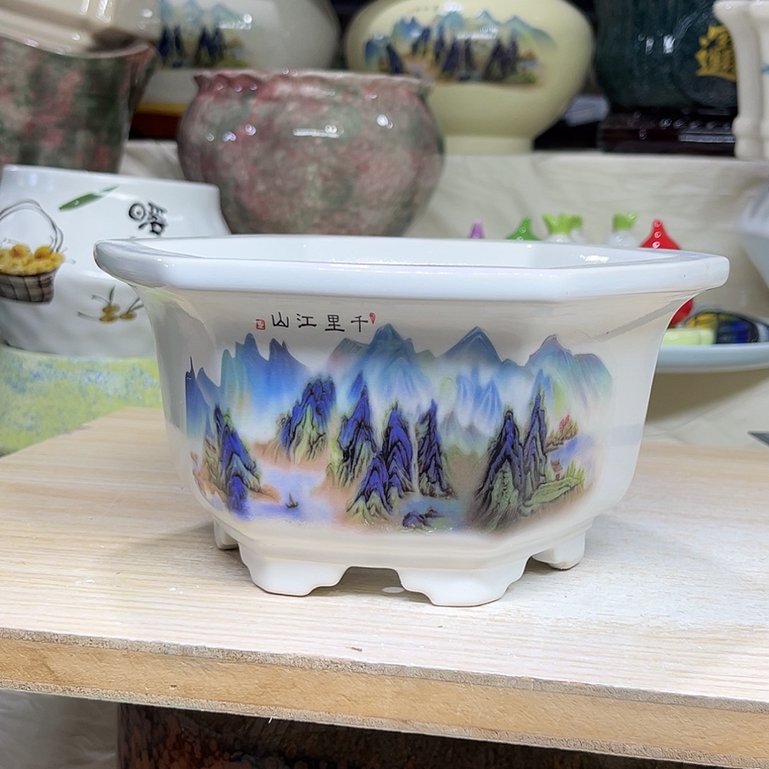 陶瓷绿植多肉微瑕花盆外口径：15*9.5