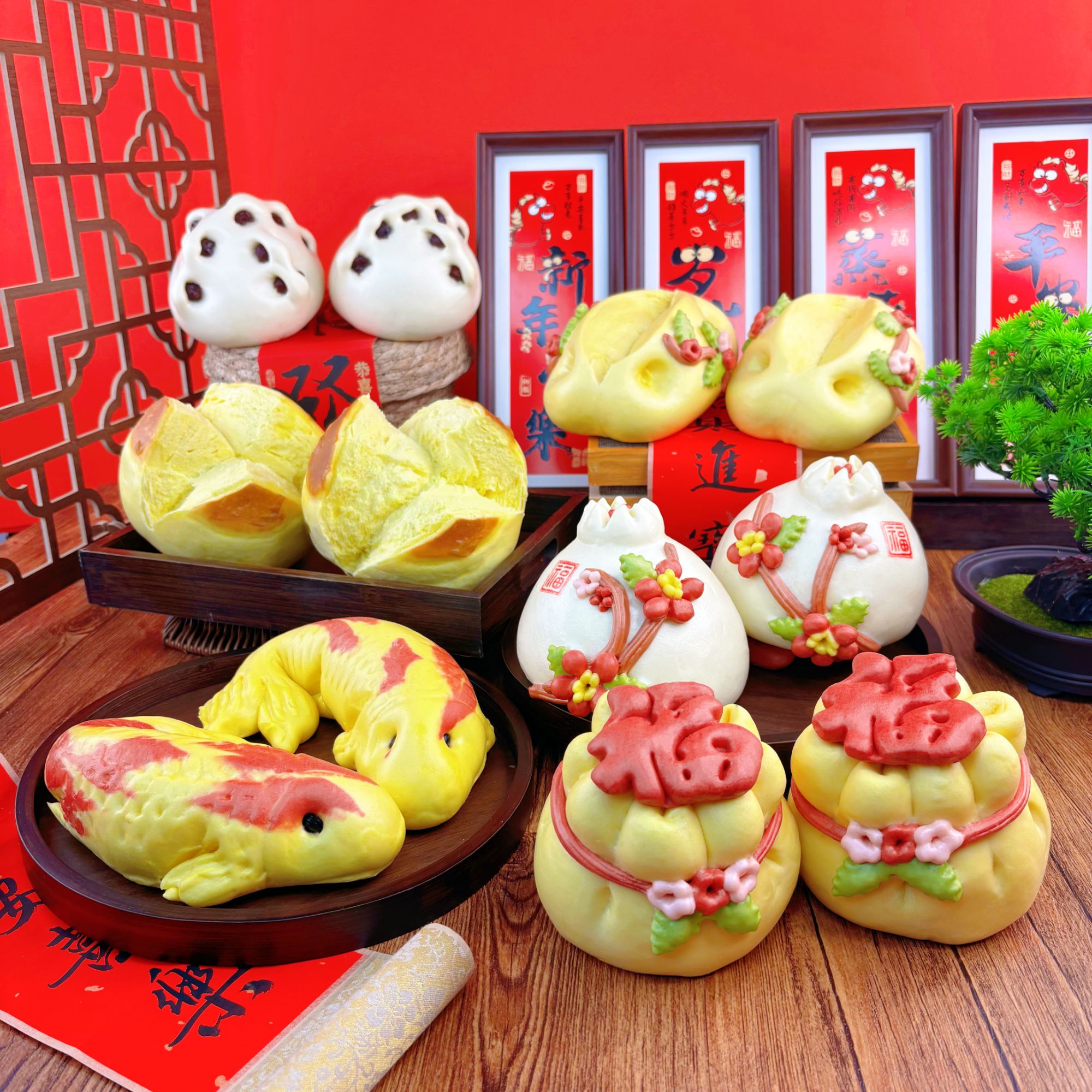 【万事如意】胶东特产马年寿桃花馍礼盒新年花饽饽