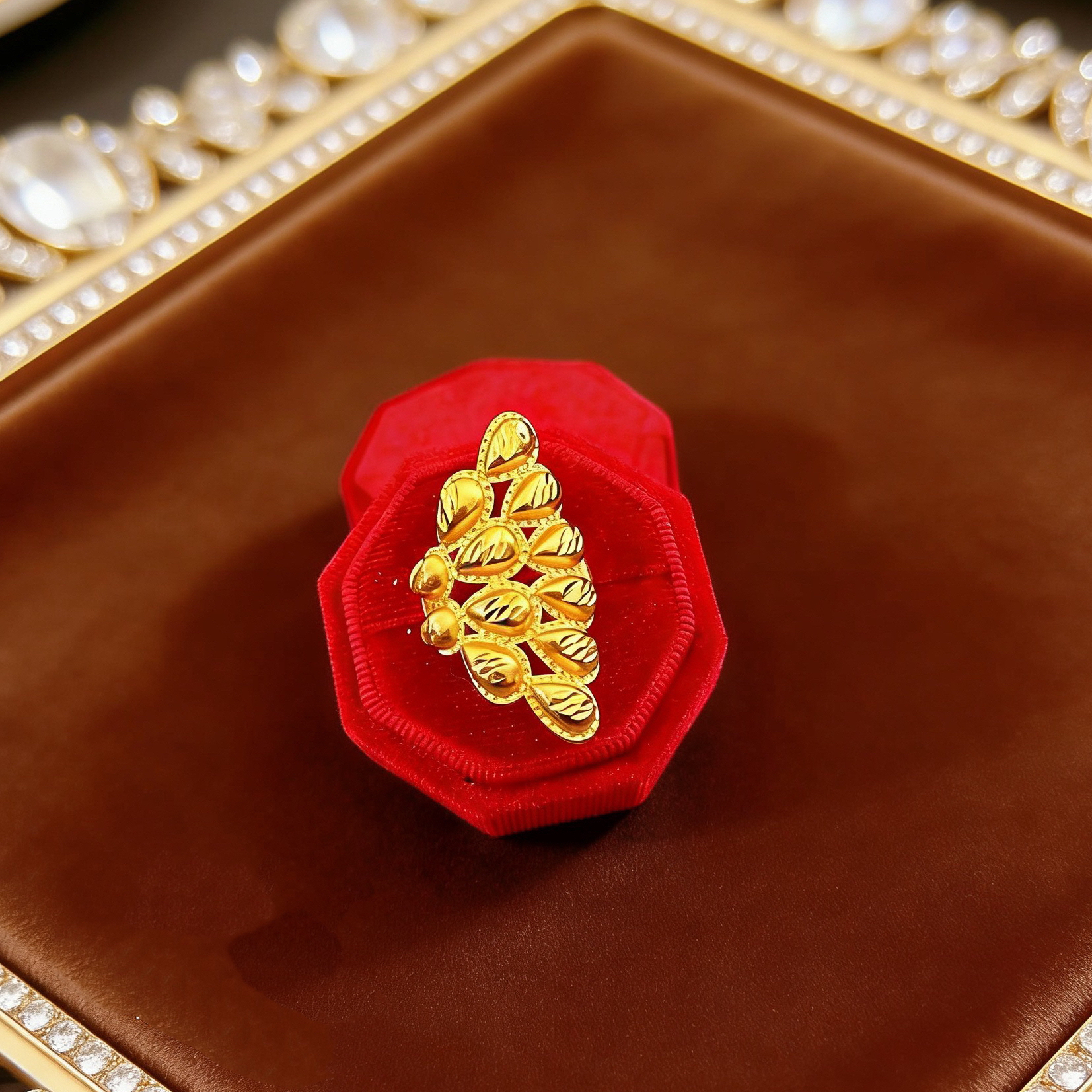 铜合金戒指 【大凤尾戒指】女款开口手工民族风结婚时尚礼物指环