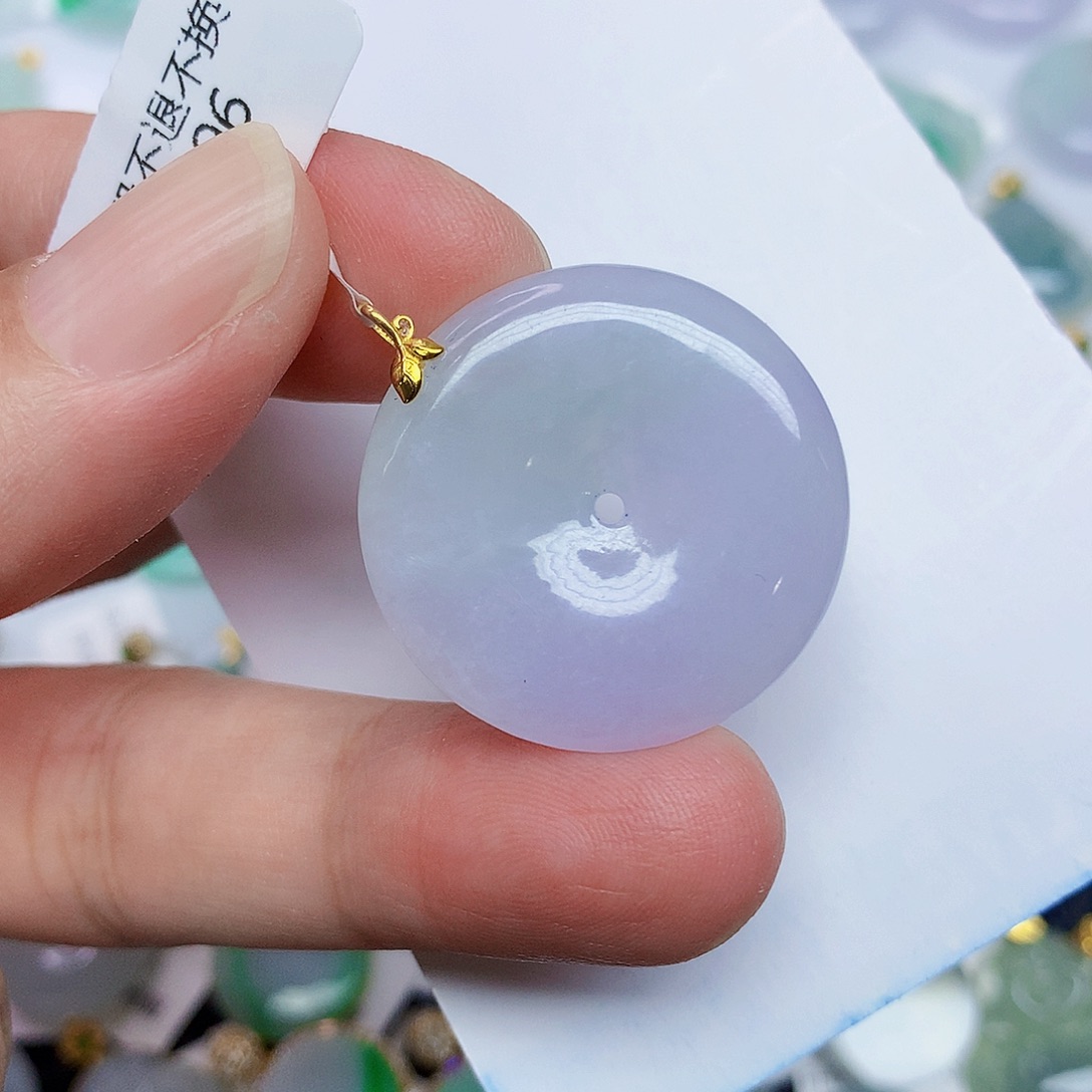 翡翠18K金镶嵌颈饰357883