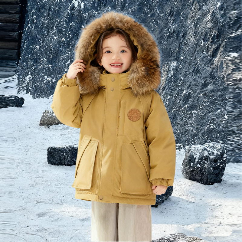 男女童加绒加厚棉衣外套2025新款派克服儿童洋气冬季中长款棉服