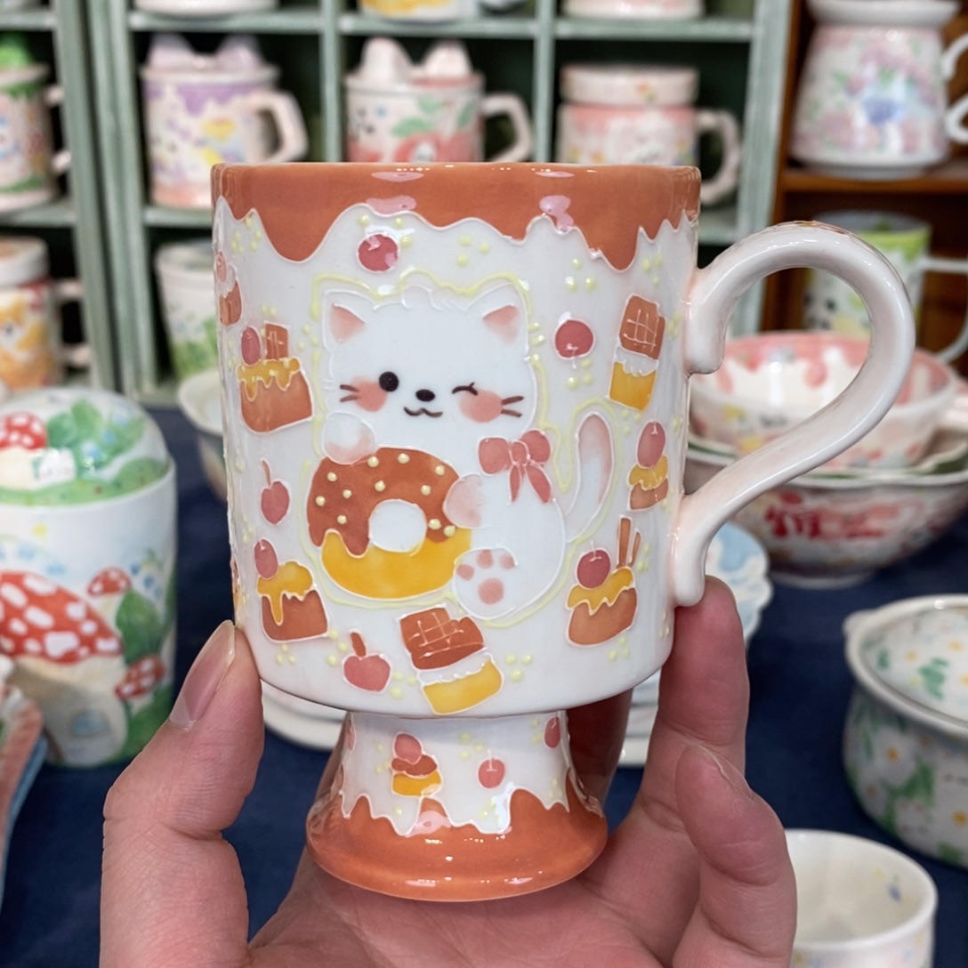 摆件蛋糕小猫马克杯