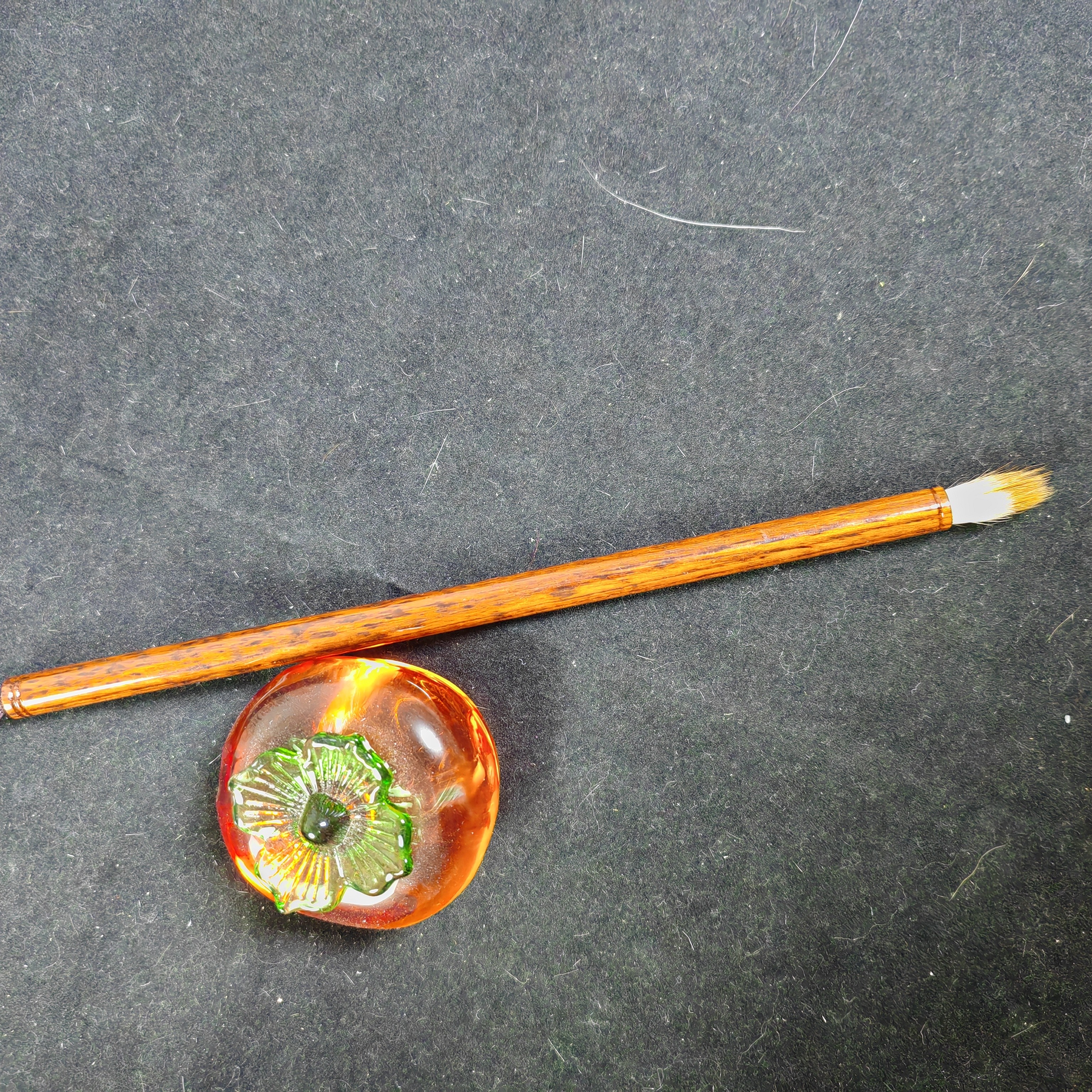 蛇纹木狼羊兼毫毛笔练字蛇纹木毛笔小楷毛笔小楷出锋2.0口径0.6