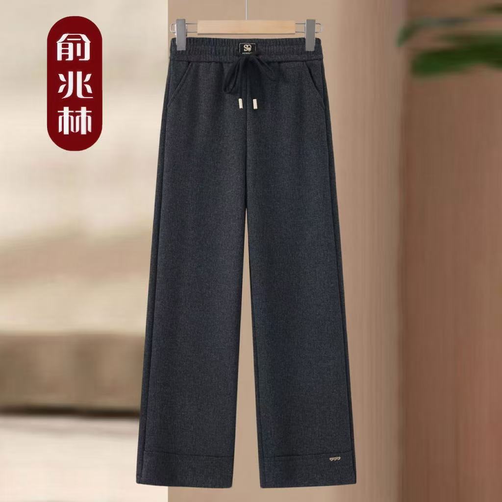 俞兆林妈妈2025新款流行休闲宽松裤子中老年女装冬天加绒加厚洋气