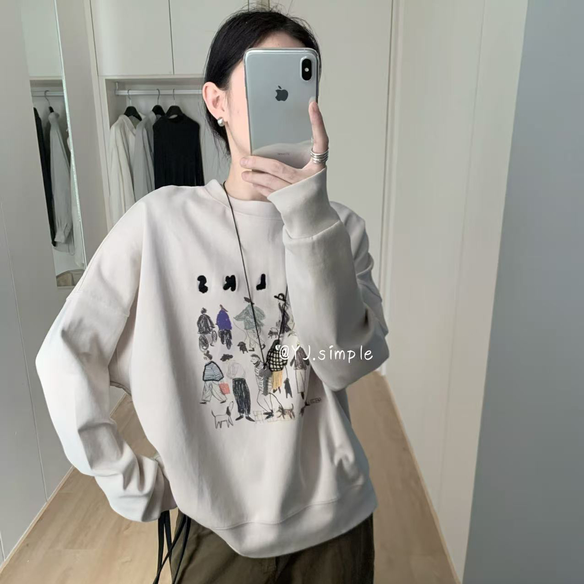 YJ#6256秋季福利高品质圆领卫衣，衣长：65cm