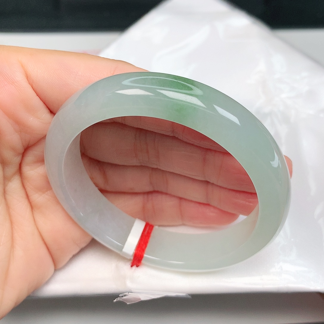 未镶嵌手镯翡翠冰胶飘绿22
