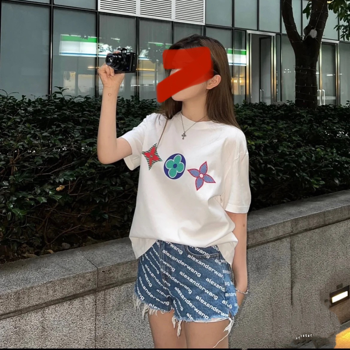 95新 LouisVuitton/路易威登 LouisVuitton/彩色三花短袖/M/05887