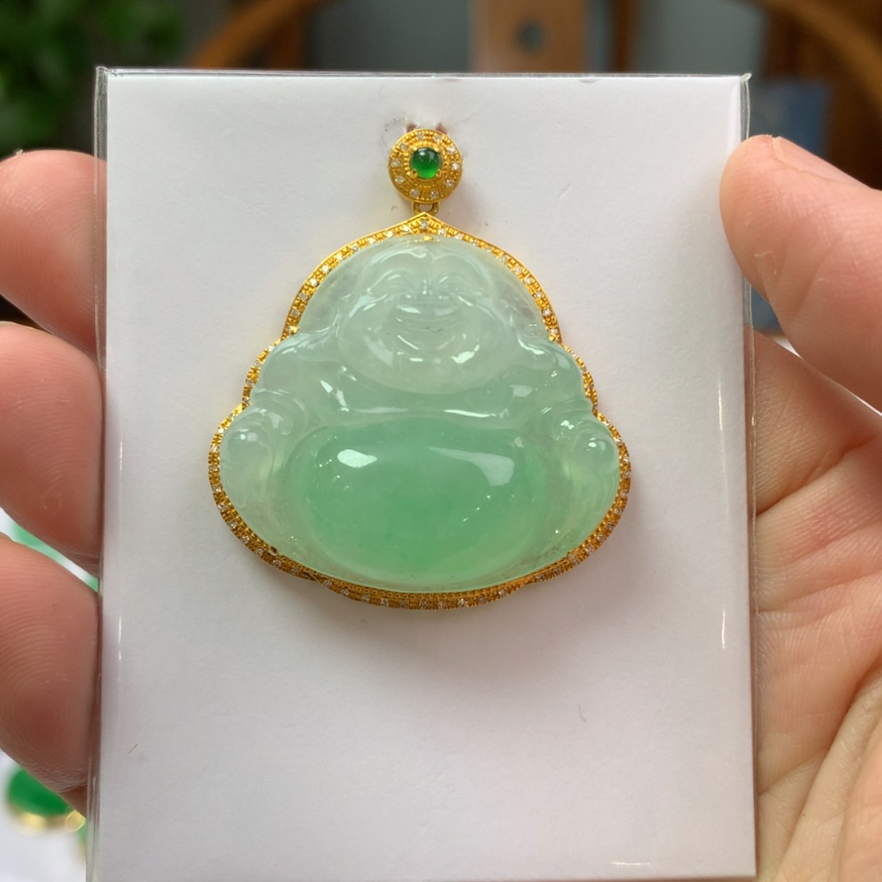 【闪购商品】翡翠颈饰18K金镶嵌翡翠首饰