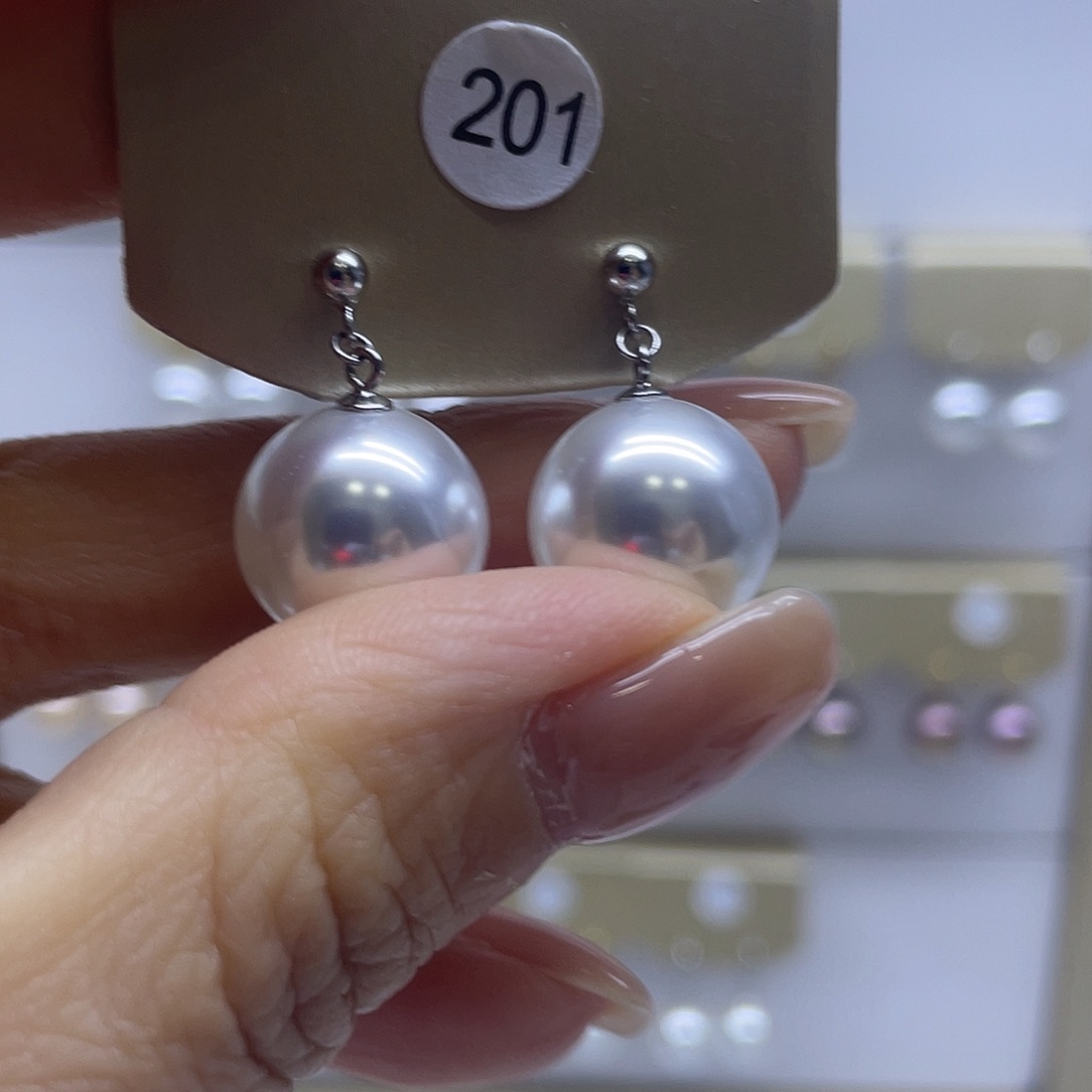 耳饰淡水珍珠银S925镶嵌