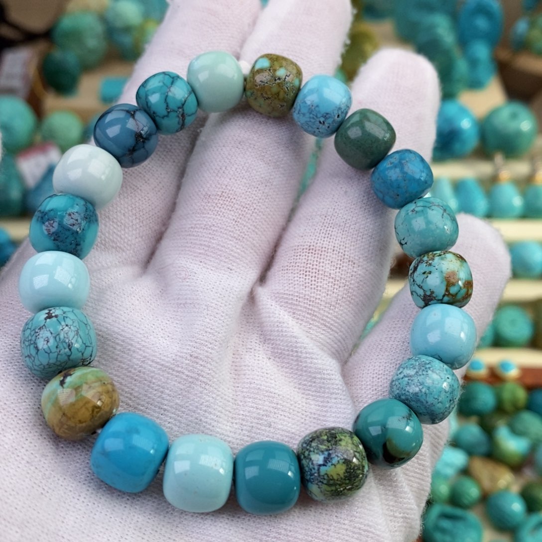 绿松石珠宝奇石未镶嵌9.8-10