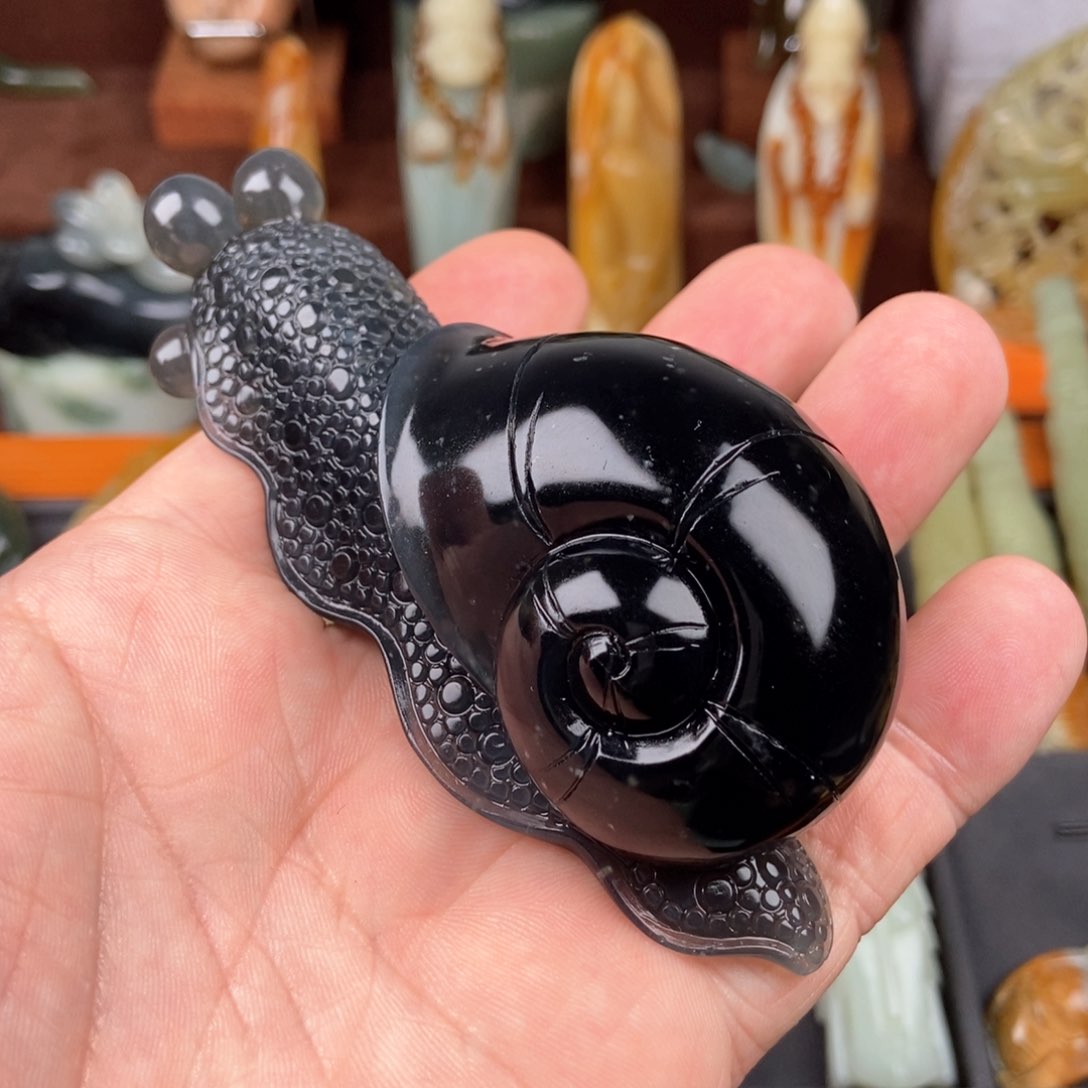 岫玉手把件有瑕未镶嵌づ***糖