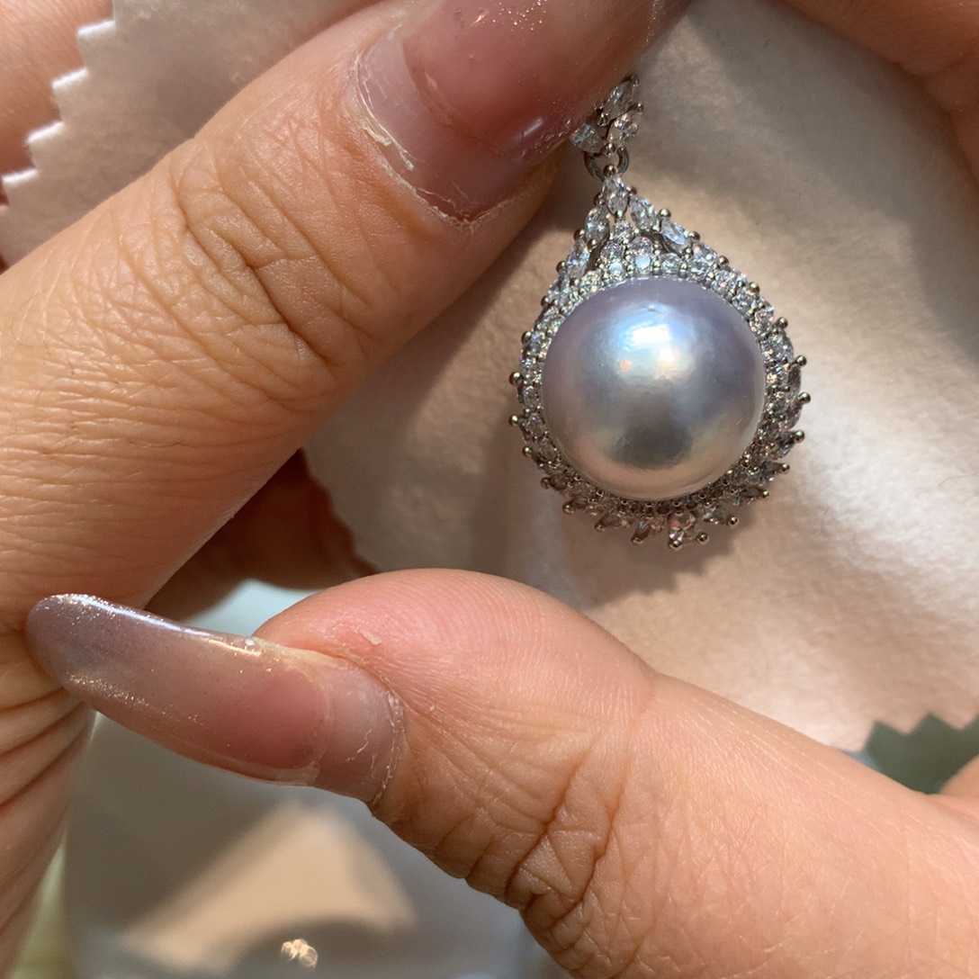 海水珍珠颈饰银S925镶嵌
