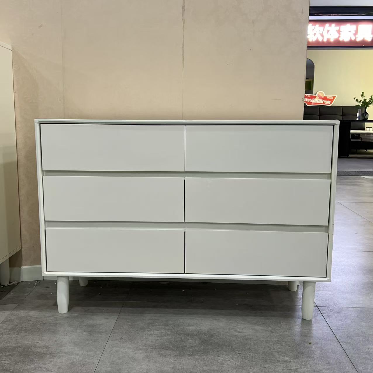实木斗柜奶油风 家用储物柜 进口全实木