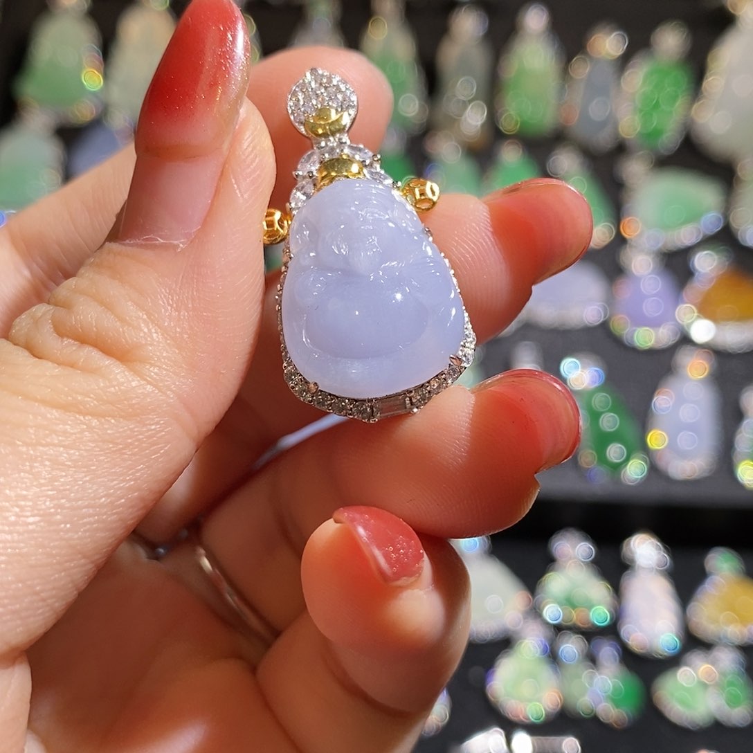 颈饰银S925镶嵌翡翠天然翡翠