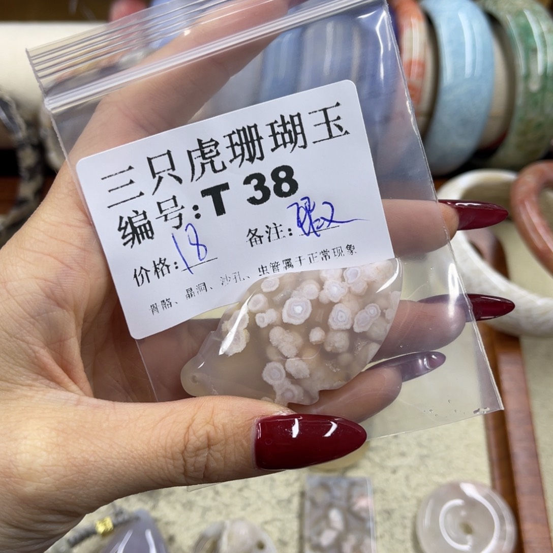 冒***子硅化珊瑚（珊瑚玉）未镶嵌h