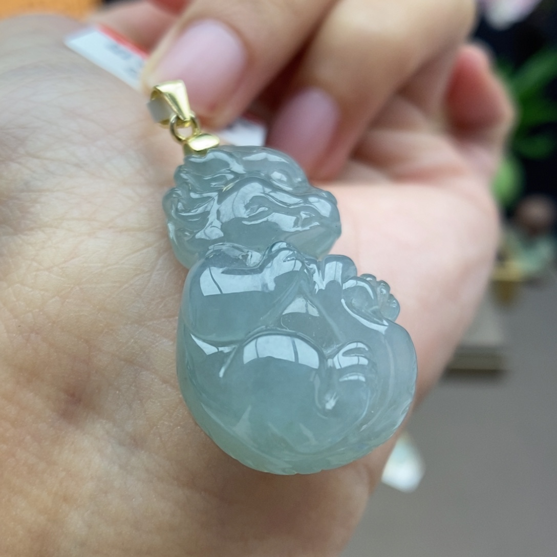 翡翠银S925镶嵌颈饰吊坠