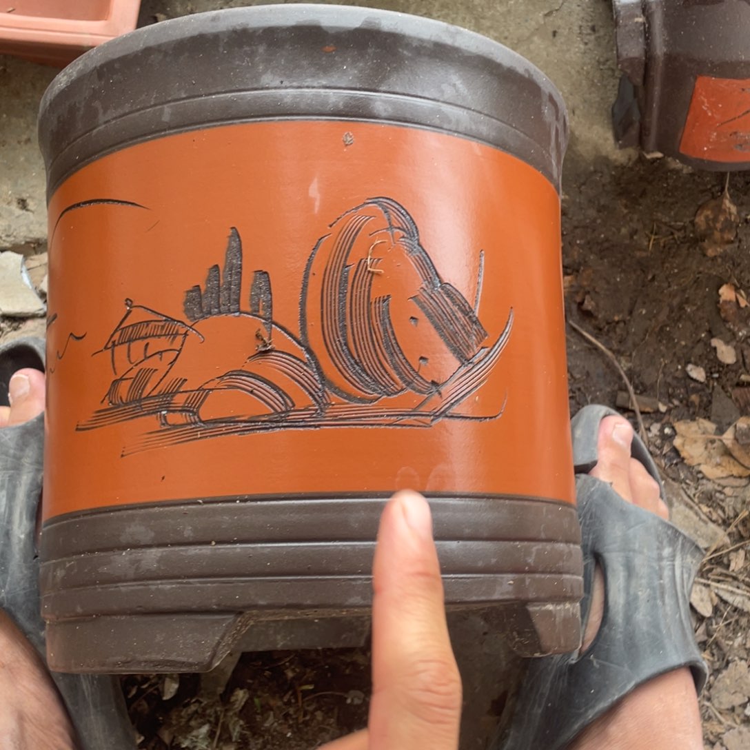 紫砂花盆口径24高24花盆花盆