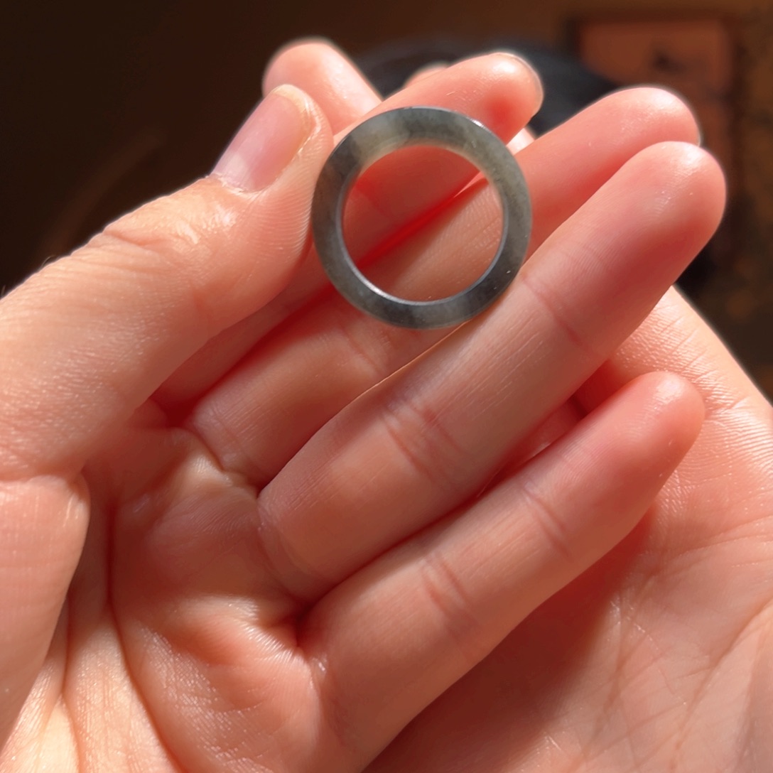 未镶嵌戒指和田玉青花戒圈13号80