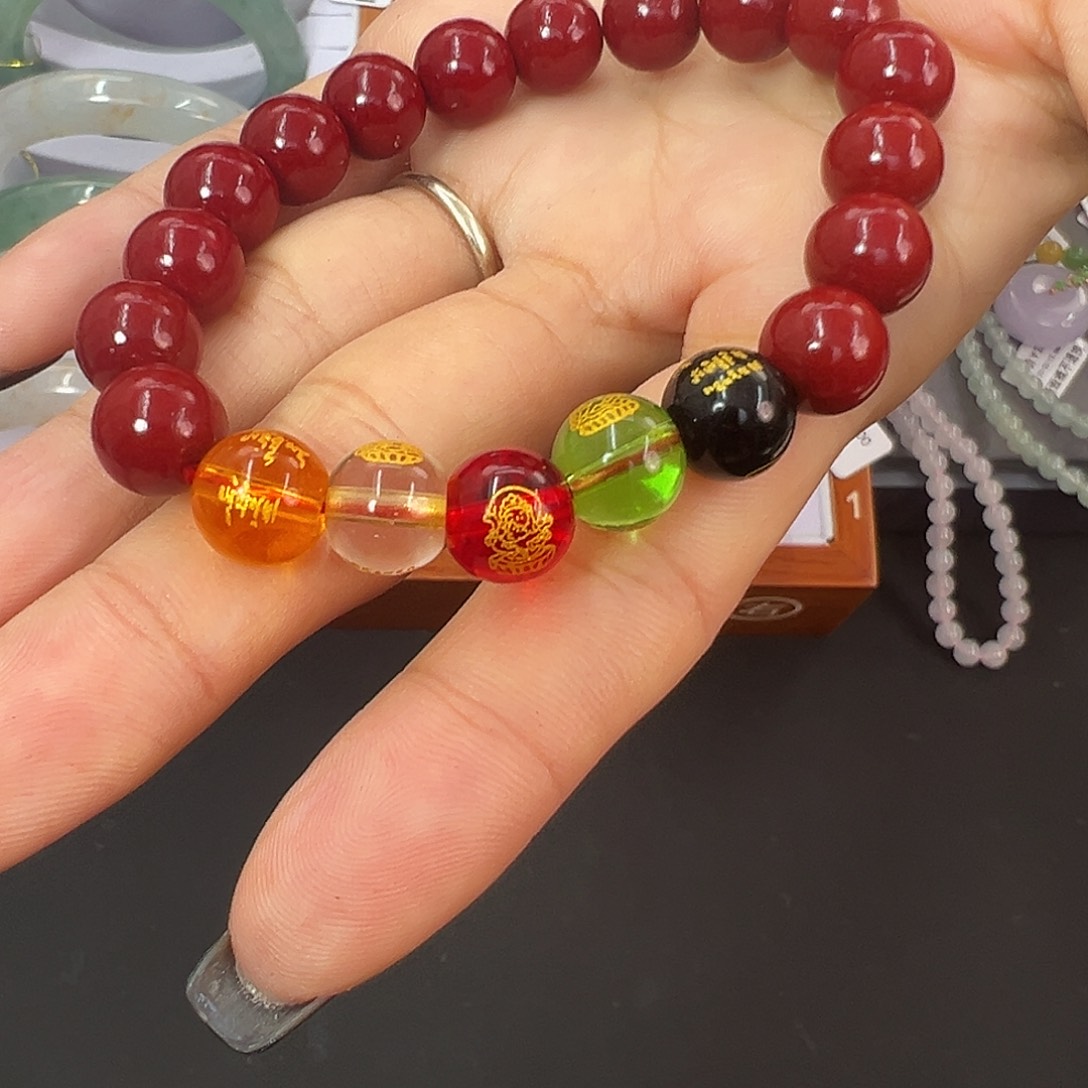 非金属五路财财朱砂手串