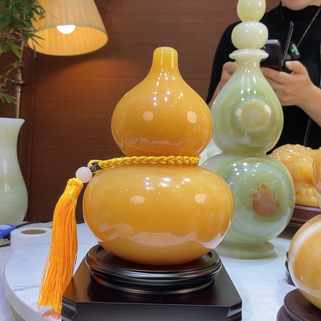 玉精品天然玉石葫芦摆件