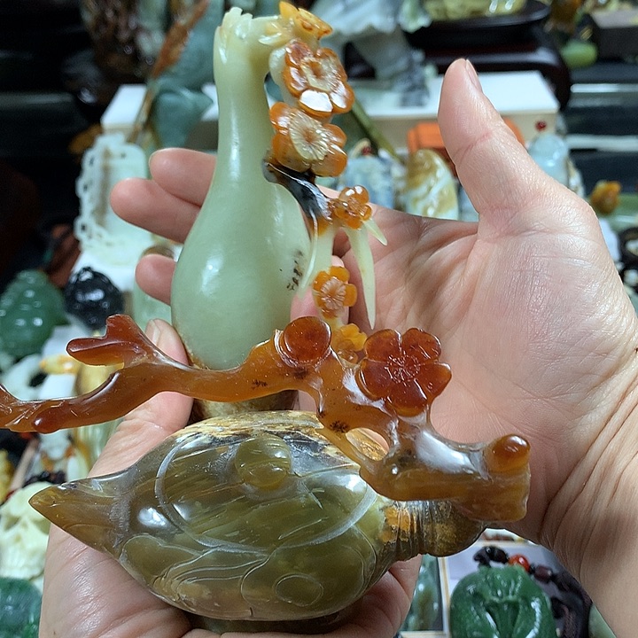 蛇纹石玉手把件未镶嵌W***W