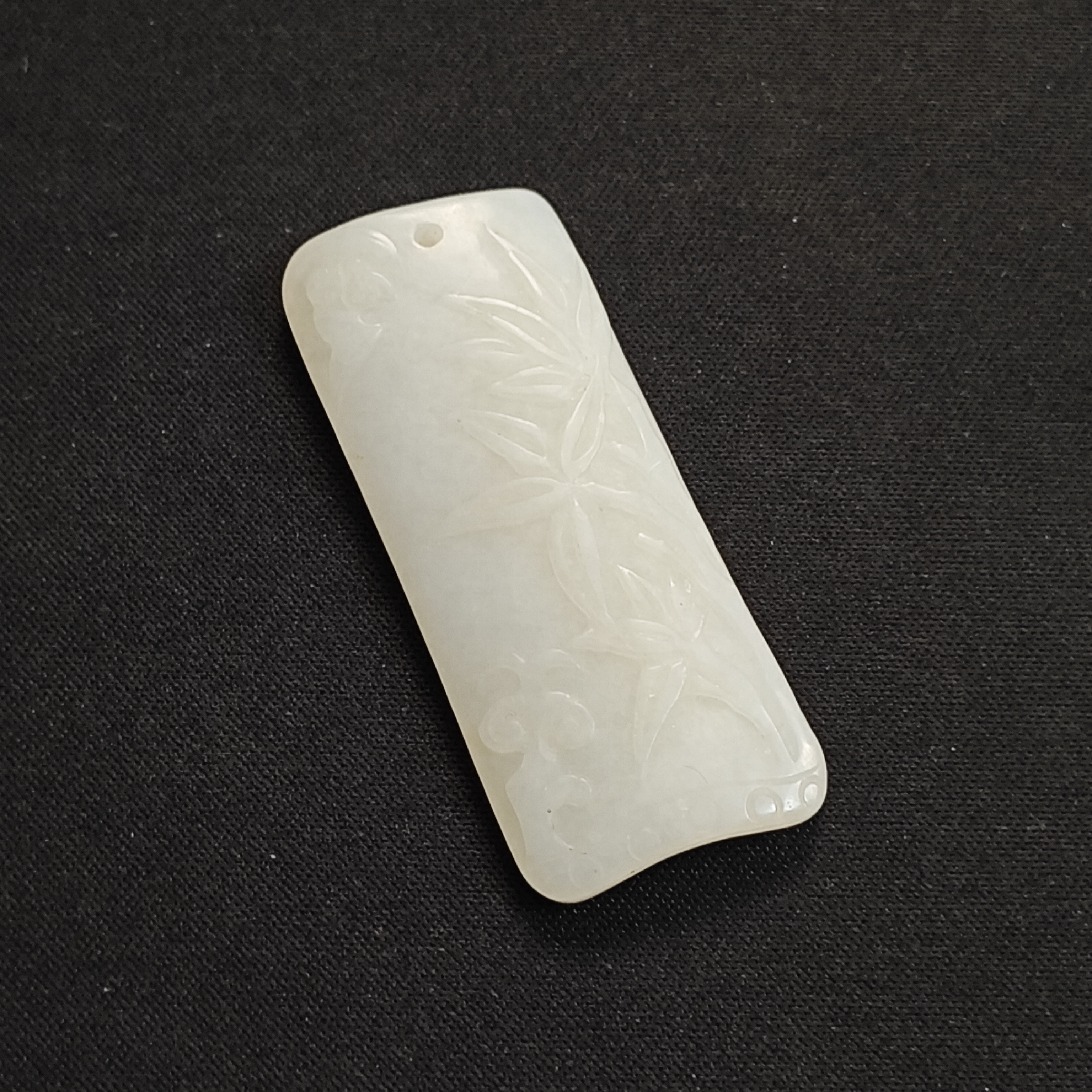 RC0949清代和田白玉竹节纹牌