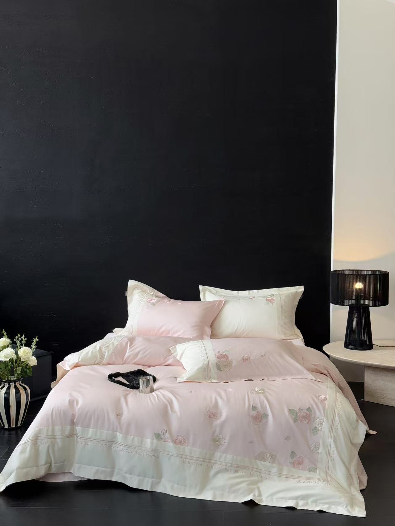 轻闲 | 沁山茶 高支数澳棉精致刺绣款四件套