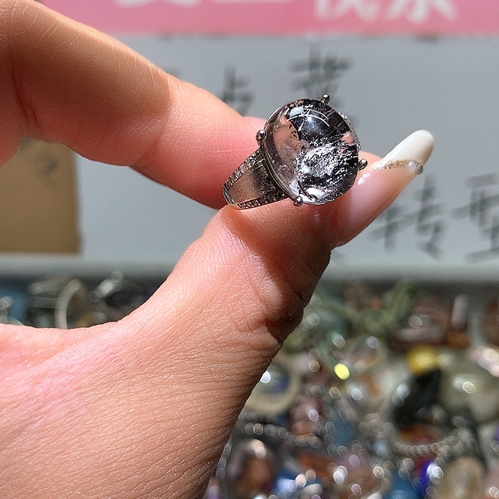 水晶戒指银S925镶嵌水晶?****子